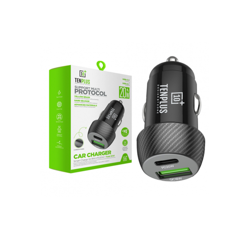 شاحن سيارة بمنفذ  Type C  ومنفذ USB بقوة 30W من +10 TENPLUS