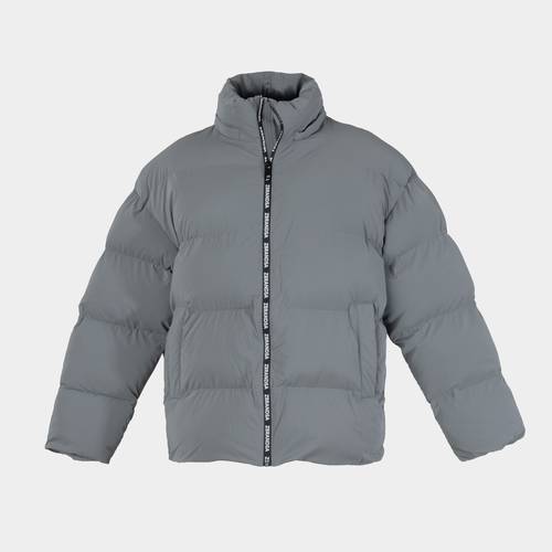 Grey Long Puff Jacket