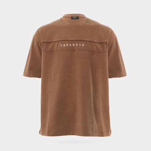 Double Line Brown T-Shirt