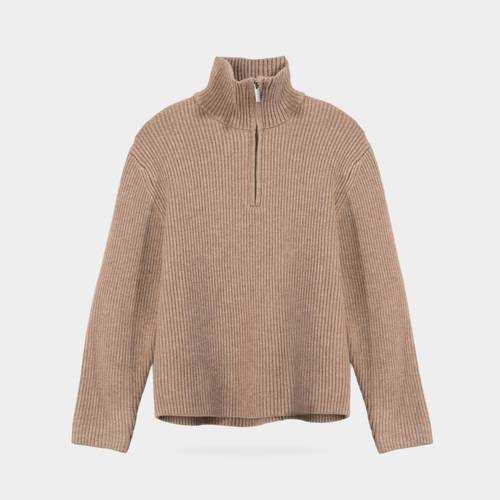Beige Kid Sweater - Zip