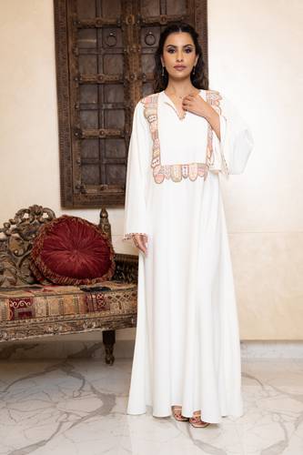 White maxi kaftan Kingdom Unification collection