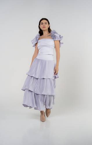 Maxi crepe skirt and top set bloom collection