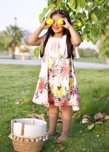 Floral print dress summer citrus collection