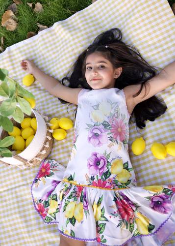 Floral print dress midi summer citrus collection