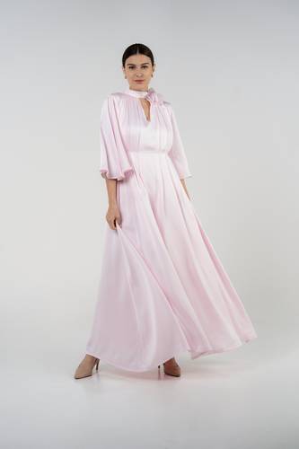 Maxi crepe pink dress bloom collection