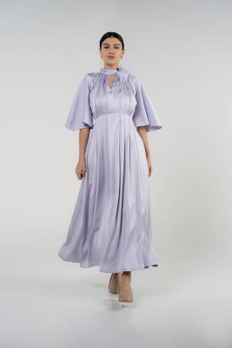 Maxi crepe mauve dress bloom collection