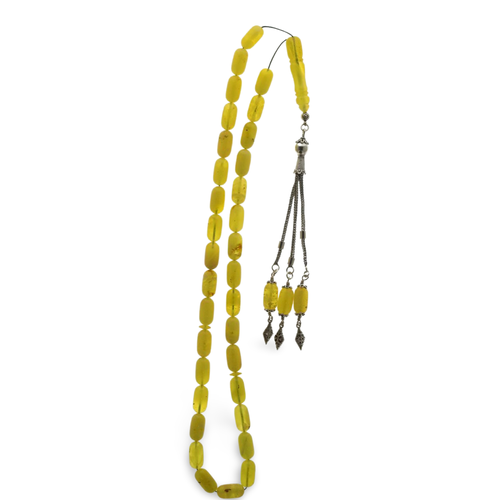 سِبحه مِن الكهرمان البولندي و الفضة