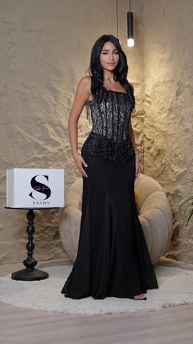 فستان سهرة اسود فاخر