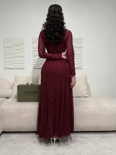 فستان استرتش عودي - (XXXXL) الخصر 38 انش : الصدر 44 انش