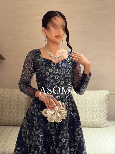 فستان ادورا كحلي  - (XXXL) الصدر:١٠٢سم , الخصر:٩١سم