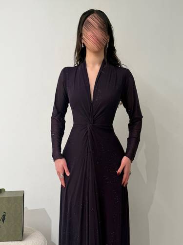 فستان عتاب موف - (XXXXL) الخصر 38 انش : الصدر 44 انش
