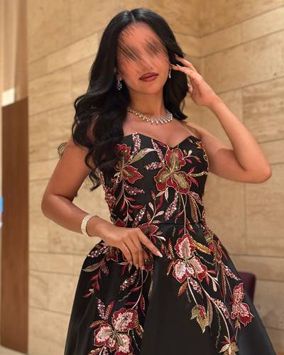 فستان نوال  - (XXXL) الصدر:١٠٢سم , الخصر:٩١سم