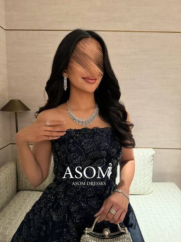 فستان ليال كحلي  - (XXXL) الصدر:١٠٢سم , الخصر:٩١سم