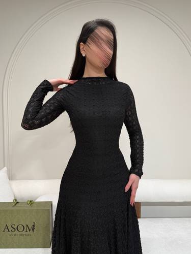 فستان توق اسود  - (XXXXL) الخصر 38 انش : الصدر 44 انش