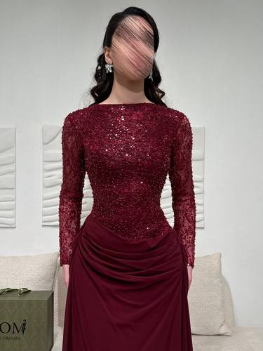 فستان ابتهاج عودي  - (XXXXL) الخصر 38 انش : الصدر 44 انش