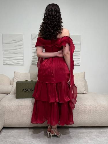 فستان سهرة اورقنزا عودي - (XXXL) الخصر 36 انش : الصدر 42 انش