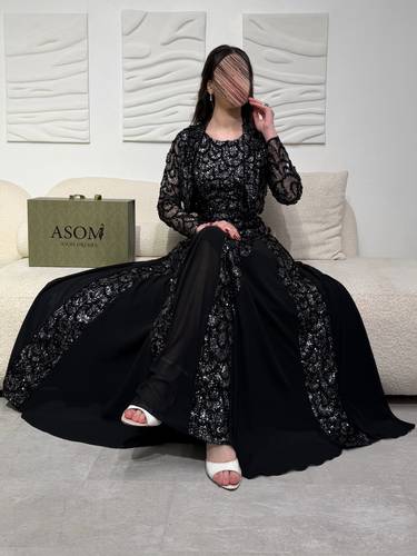 فستان سهره ترتر قطعتين - (XXXXL) الخصر 38 انش : الصدر 44 انش