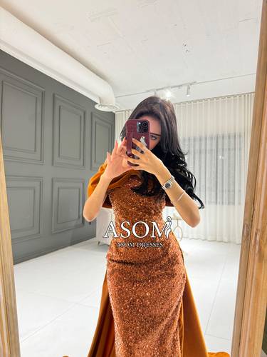 فستان ماجدة كركمي - (XXXL) الصدر:١٠٢سم , الخصر:٩١سم