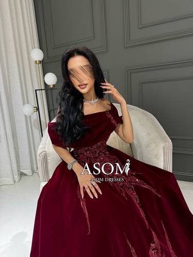 فستان لوريتا عنابي  - (XXXL) الصدر:١٠٢سم , الخصر:٩١سم