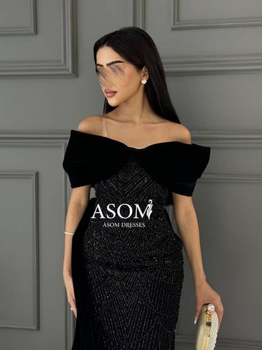 فستان ماجدة اسود  - (XXXL) الصدر:١٠٢سم , الخصر:٩١سم