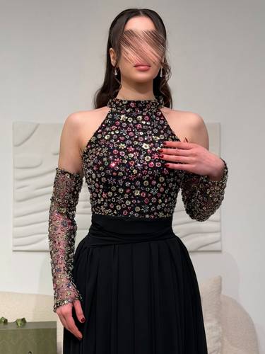فستان ليارا - (XXXXL) الخصر 38 انش : الصدر 44 انش