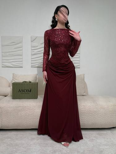 فستان ابتهاج عودي  - (XXXXL) الخصر 38 انش : الصدر 44 انش