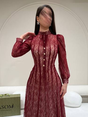 فستان نارسس عودي  - (XS) الخصر 24 انش : الصدر 30 انش