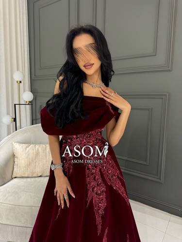 فستان لوريتا عنابي  - (XXXL) الصدر:١٠٢سم , الخصر:٩١سم