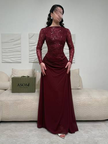 فستان ابتهاج عودي  - (XXXXL) الخصر 38 انش : الصدر 44 انش