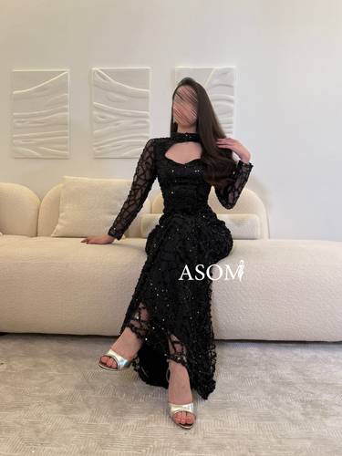 فستان منيره اسود - (XS) الخصر 24 انش : الصدر 30 انش
