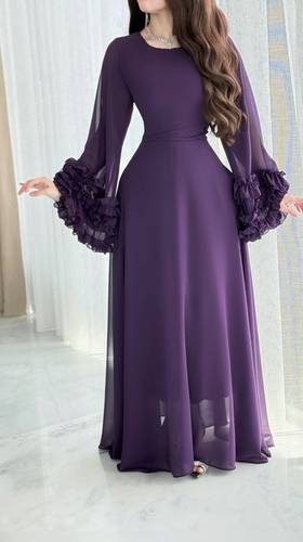 فستان تسنيم موف - (XXXXL) الصدر:١٠٨سم , الخصر:٩٧سم