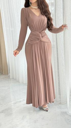 فستان لجينا - (XXXXL) الصدر:١٠٨سم , الخصر:٩٧سم