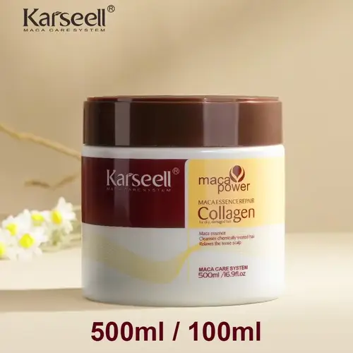 Karseell الكولاجين علاج الشعر إصلاح عميق تكييف زيت الأركان قناع الشعر جوهر للشعر الجاف التالف 100 مللي/500 مللي