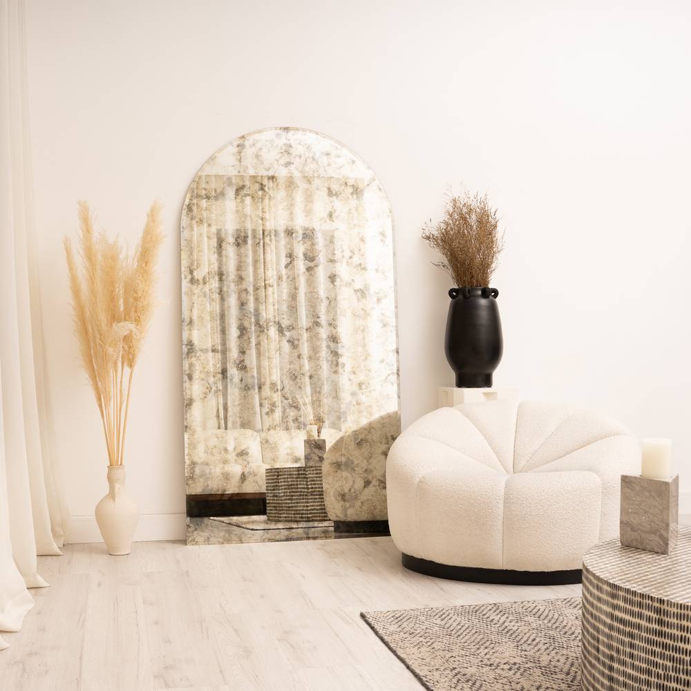  Arch classic frameless mirror antiqued