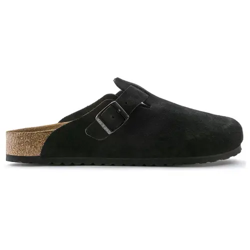 Birkenstock   Boston   Suede   -   Black
