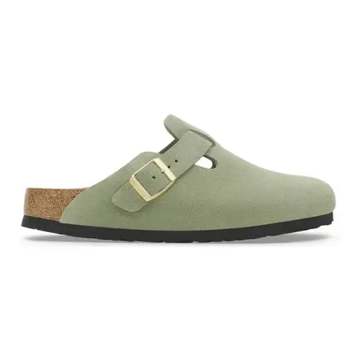 Birkenstock   Boston   Soft   Footbed   –   Suede   Green   Tea