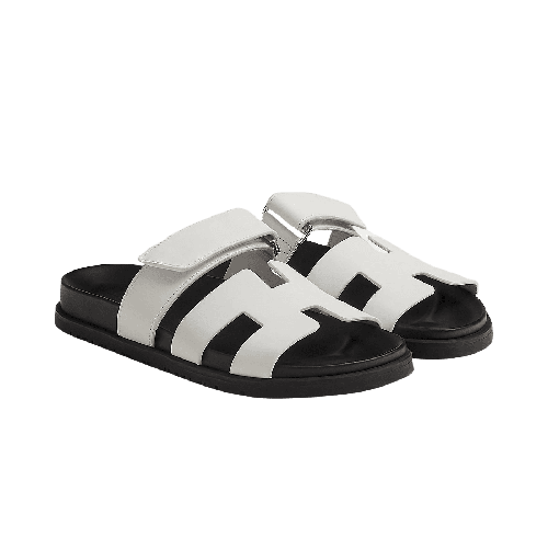 hermes chypre sandal noir calfskin leather white