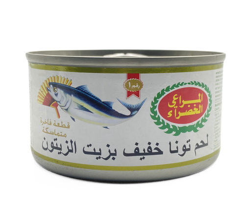المراعي الخضراء لحم تونه خفيف بزيت الزيتون 