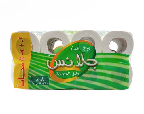 جلانس ورق حمام ناعم 8 لفات 