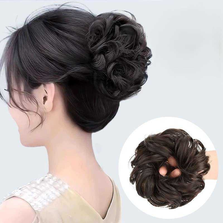 ربطة شعر زهرة الشعر لون اسود طبيعي