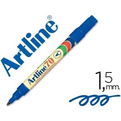 Artline EK-70 Permanent Marker, Bullet Style 1.5 mm, Blue Color, Box of 12 Pens
