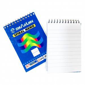 SINARLINE Spiral Notebook Top Spiral (Memo),  A7 (76 x 112mm), 80 Sheets, Pack of 10 pieces