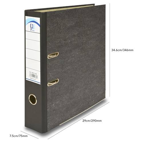 SAB - Box File Cardboard, F/C Size,8cm,Black
