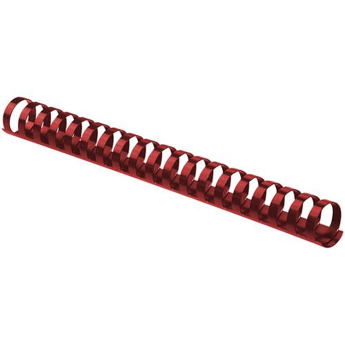 BINDERMAX Spiral Binding Comb Plastic Ring,21 Ring,6mm, (20 Sheets), Box of 100 Pieces, Red