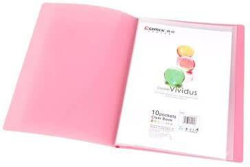 Comix A583 Display Book, A4 Size, 20 Pocket, Assorted Colors