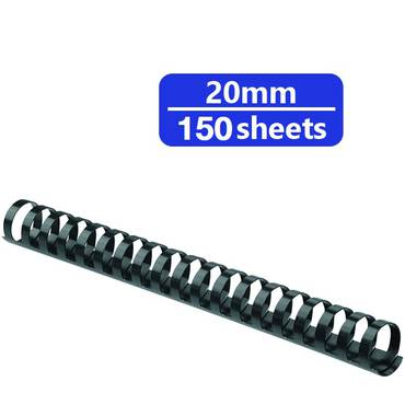 SAB Spiral Binding Comb Plastic Ring, 21 Ring , 20mm, (150 Sheets), Box of 100 Pieces