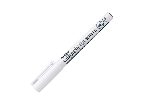 Artline EK-993 English Calligraphy Pen, 2.5 mm, White Color, Box of 12 Pens
