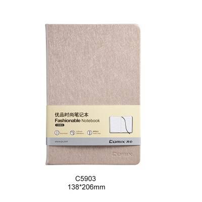 Comix C5903 Notebook, A5 Size (138 x 206mm), 122 Sheets, Gold Color