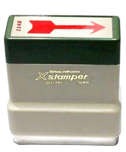 Xstamper -Pre-Inked Stock Stamp “Arrow Shape” (RED)