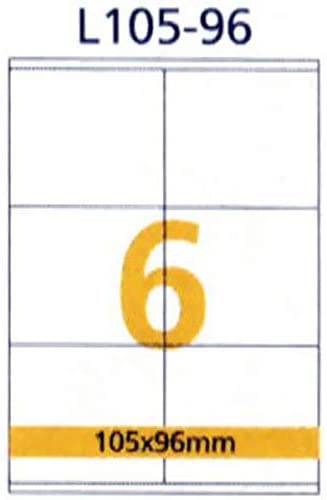 RIKLABEL Multipurpose Labels, 105*96mm, 6 Label/Sheet, White, 100 Sheets /Pack